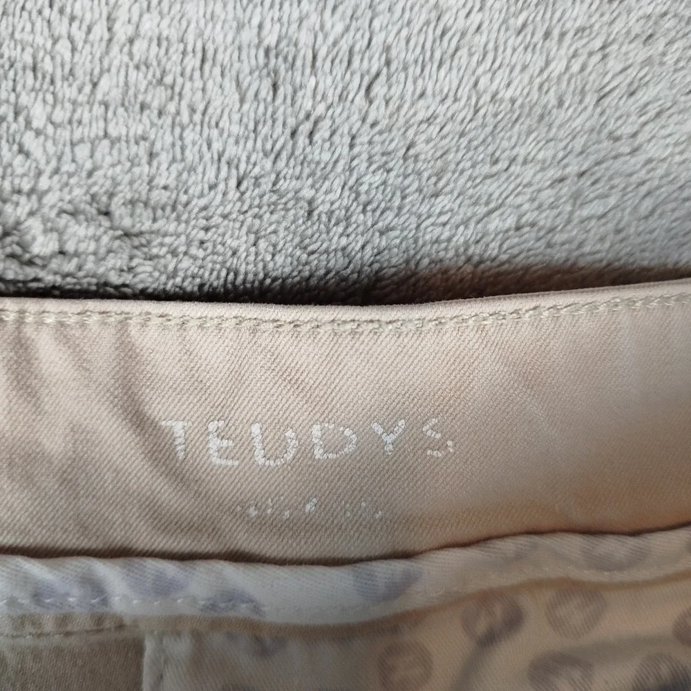 Mugsy Teddys Chino Khaki Beige Pants Mens 40x28 Stretch Casual Comfort Fit‎